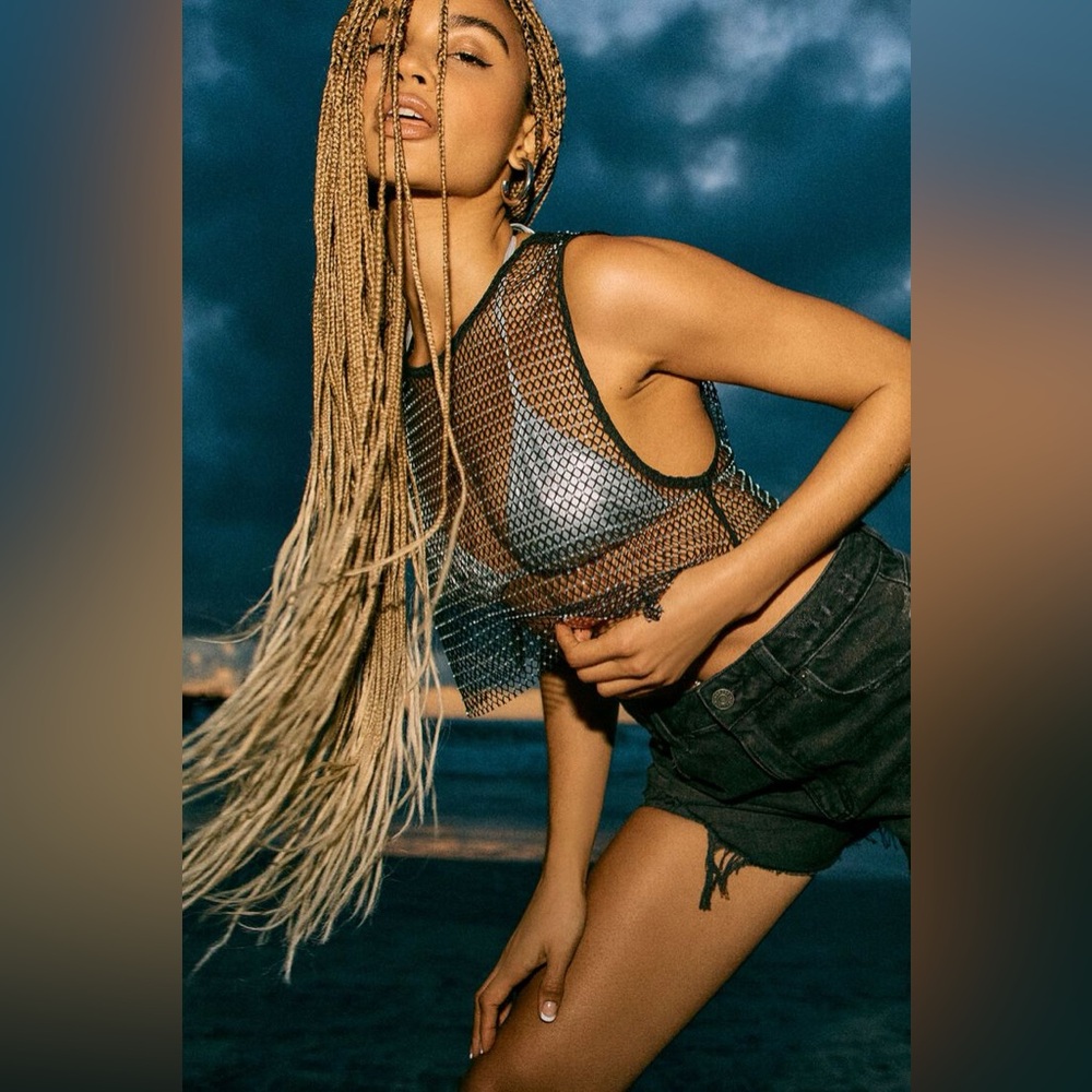 Garage Rhinestone Cropped Tank Top